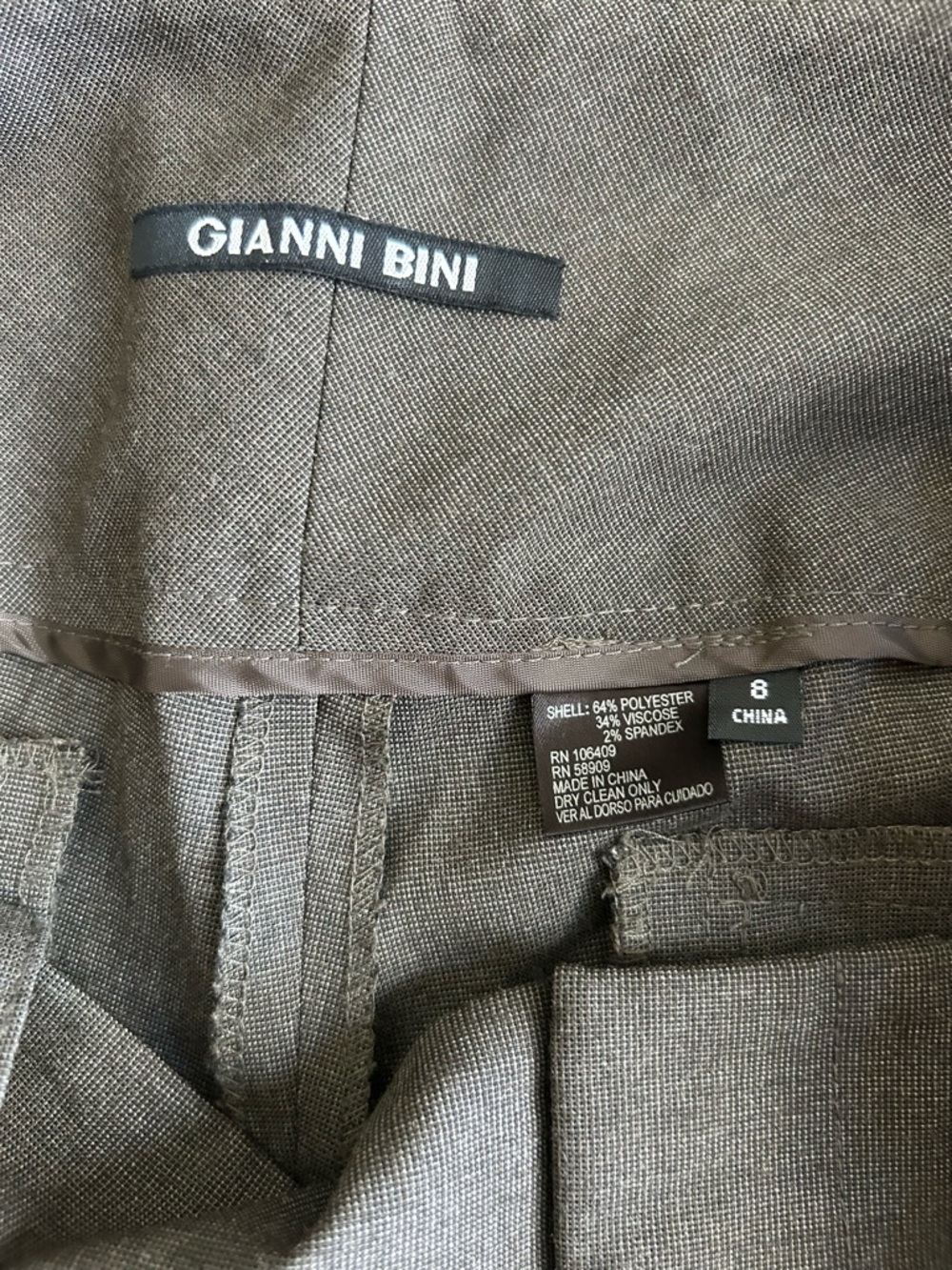 Gianni Bini Dark Gray Wide-Leg Dress Pants - Picture 2 of 4